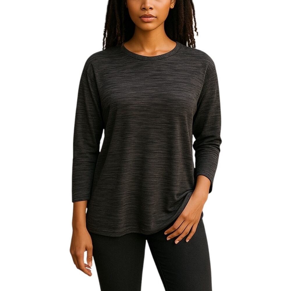 Lululemon Heathered Black City Bound RULU Long Sleeve Top